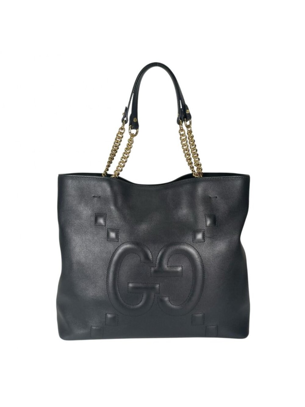 Gucci GG Embossed Tote Bag Leather Black